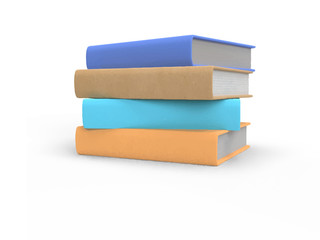 stack of colorful books