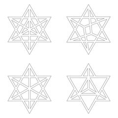 vector icon with Kabbalah symbol Merkaba for your design