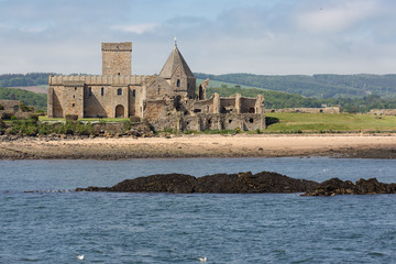 Abbey at Inchcolm Island in Scottish Firth of Forth