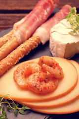 Swedish table with variety of good food