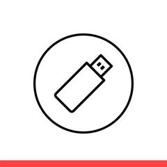 Flash drive icon, usb symbol. Vector illustration