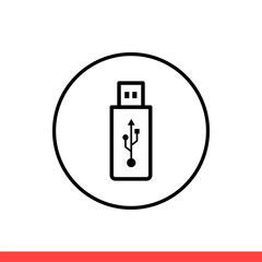 Flash drive icon, usb symbol. Vector illustration
