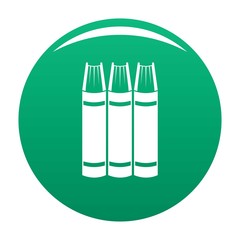 Book pile icon. Simple illustration of book pile vector icon for any design green