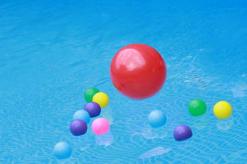 Variety color ball in swimming pool