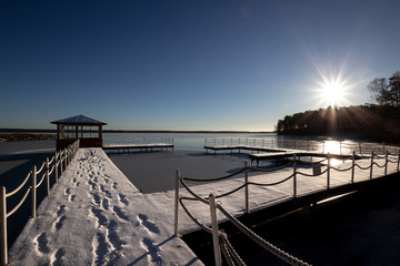Fototapeta premium pier at sunset