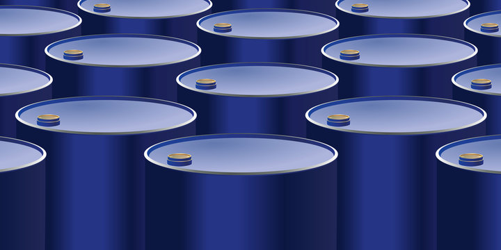 Barils de pétrole entreposés côte à côte pour illustrer la production de carburant