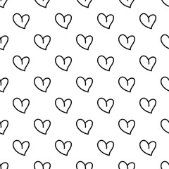 White heart pattern seamless vector repeat geometric for any web design