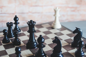 chessboard game for ideas  and business strategy, business planner concept.