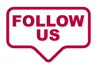 red vector banner follow us