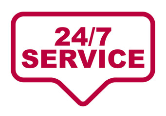 red vector banner 24/7 service