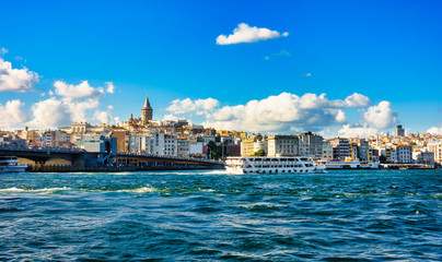 Fototapeta premium Cityscape of Istanbul with the Bosphorus