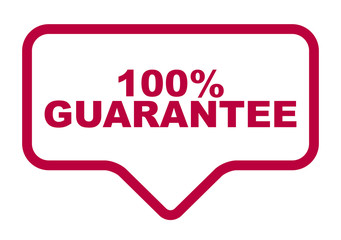 red vector banner 100% guarantee