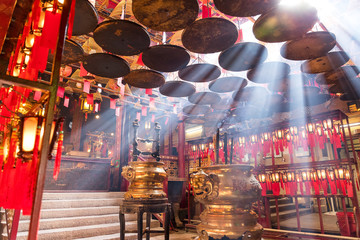 Incense Coils in Man Mo temple, Hong Kong