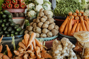 vegetable in traditional market in asia