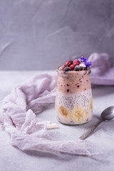 Healthy and tasty smoothy with chia pudding