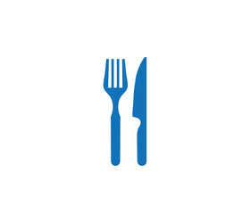 Spoon and Knife blue icon 