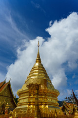 Fototapeta premium Wat Phra That Doi Suthep is a Theravada buddhist temple at beautiful near Chiang Mai, Thailand