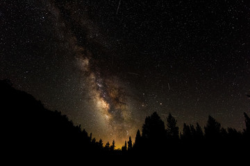 Fototapeta na wymiar Milky Way and Shooting Stars