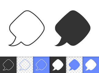 Speech Bubble simple black line banner vector icon