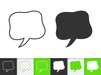 Speech Bubble simple badge black line vector icon