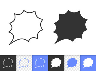 Speech Bubble simple badge black line vector icon