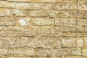 Brick yellow wall texture background