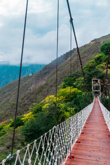 Fototapeta na wymiar Hanging bridge in Tolantongo, Mexico