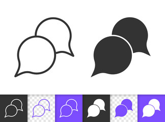 Speech Bubble simple badge black line vector icon