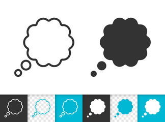 Speech Bubble simple badge black line vector icon