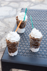Sicilian granite with coffe and cream