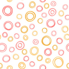 vector cirle round pink rose yellow seamless repeating simple childish pattern for textile paper design