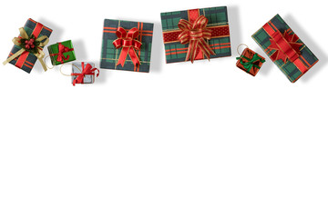 Obraz premium close up view of nice christmas theme objects on white back