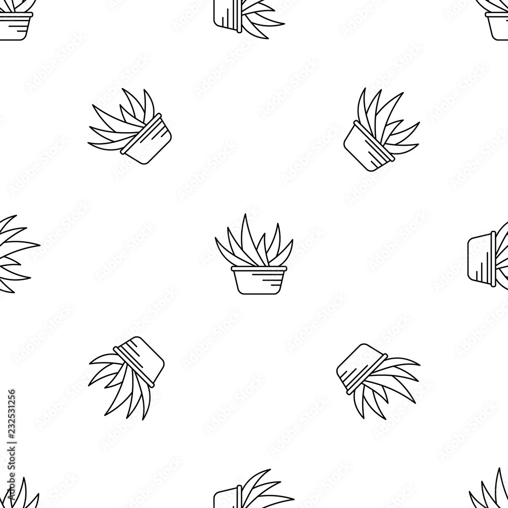 Aufkleber aloe vera pot pattern seamless vector repeat geometric for any web design