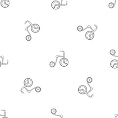 Plastic tricycle pattern seamless vector repeat geometric for any web design