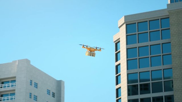 Quadrocopter carrying a parcell