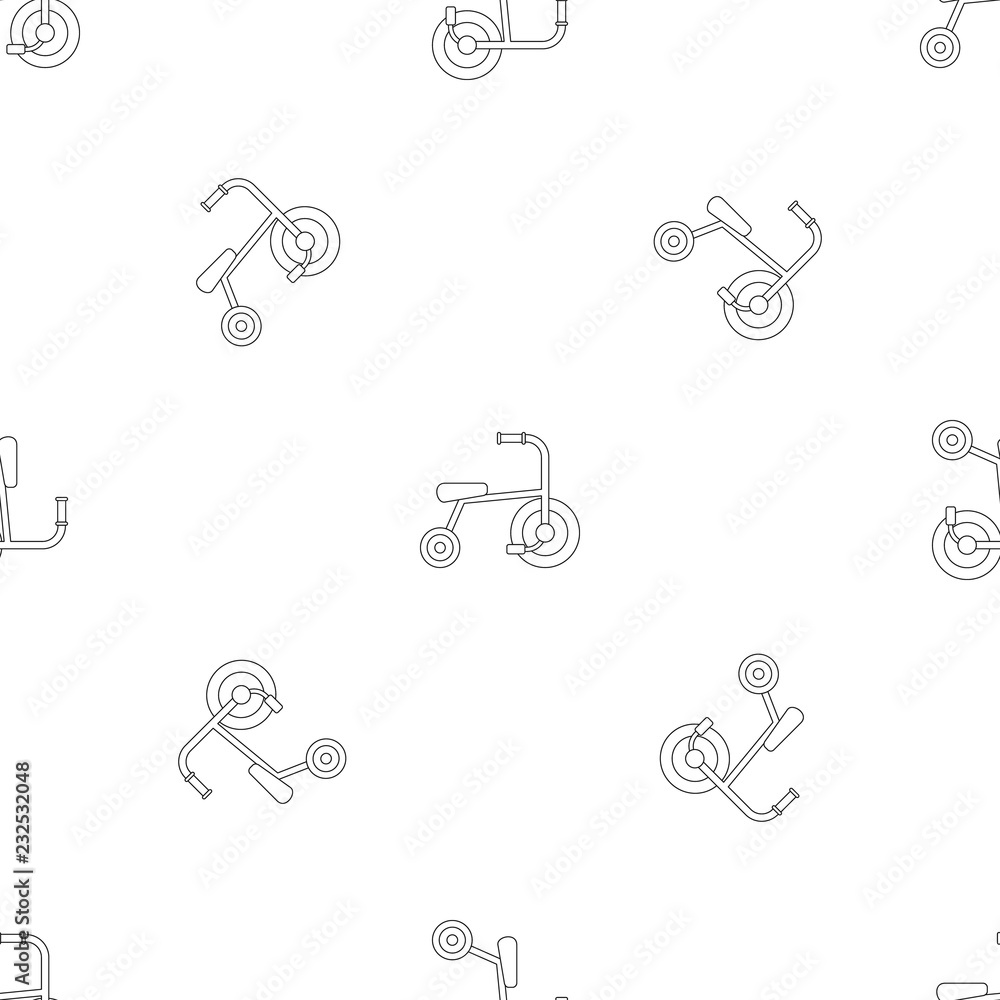 Poster little tricycle pattern seamless vector repeat geometric for any web design