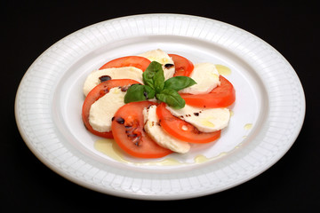 Italian food recipe, Caprese salad with tomatoes and mozzarella cheese