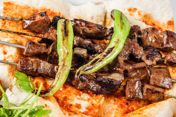 Authentic Turkish Shish Kebab, Texture and Background