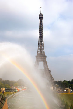 rainbow and Eiffel Tower, Paris