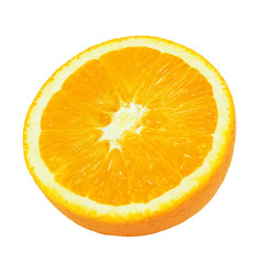 Slice of Half Orange isolated on white background