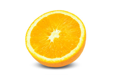 Slice of Half Orange isolated on white background
