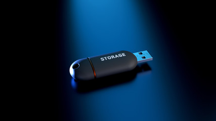 A 3D Rendering of a USB Thumb Drive Storage Stick