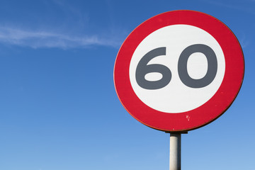 Dutch road sign: speed limit 60 km/h