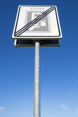 Dutch road sign: end of a toll ticket parking zone