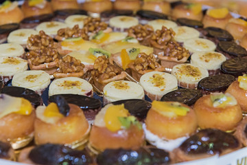 Tray of petits fours desserts selction