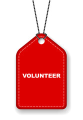 red vector banner volunteer