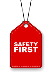 red vector banner safety first