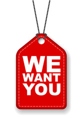 red vector banner we want you