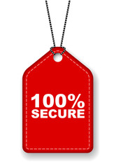 red vector banner 100% secure