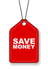 red vector banner save money